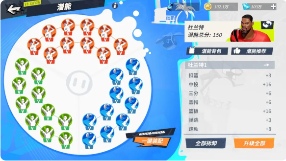 全明星街球派对杜兰特潜能推荐 全明星街球派对杜兰特潜能加点