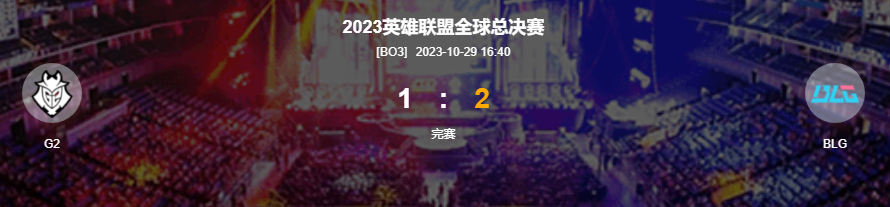 英雄联盟S13全球总决赛BLG2-1艰难击败G2挺进八强