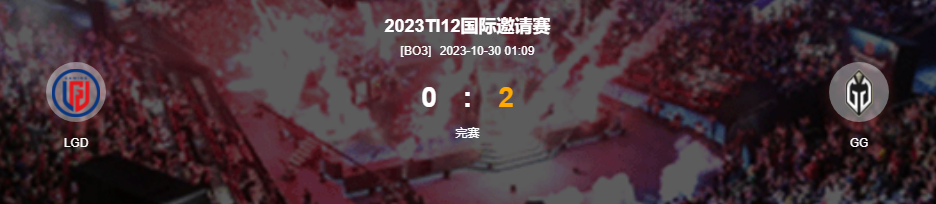 DOTA2-TI12败者组决赛LGD0-2不敌GG止步第三