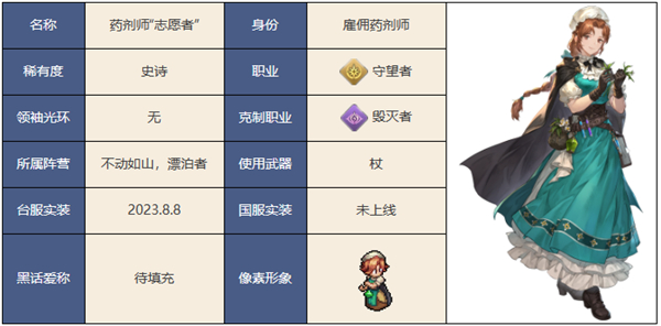 铃兰之剑药剂师志愿者怎么样 铃兰之剑药剂师志愿者技能介绍