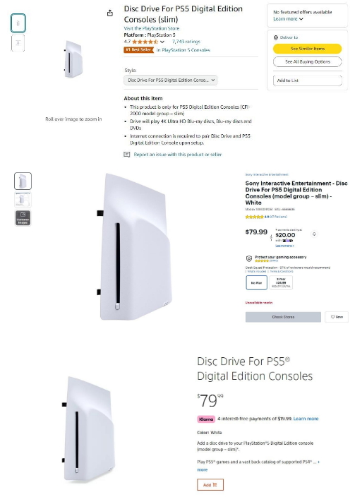 销量还是很好 PS5光驱已在亚马逊等平台售罄