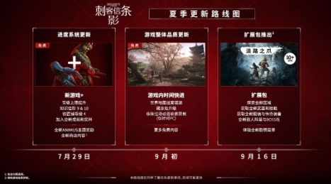 《刺客信条：影》夏季更新路线图 7月29日上线二周目模式